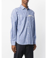 Chemise à manches longues à carreaux bleu clair Junya Watanabe MAN