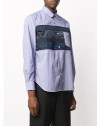 Chemise à manches longues à carreaux bleu clair Comme des Garcons Homme