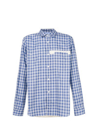 Chemise à manches longues à carreaux bleu clair Junya Watanabe MAN