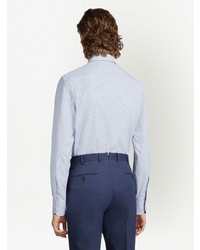 Chemise à manches longues à carreaux bleu clair Zegna