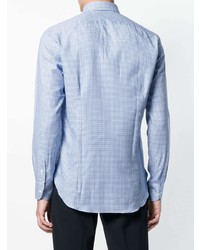 Chemise à manches longues à carreaux bleu clair Mp Massimo Piombo