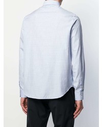 Chemise à manches longues à carreaux bleu clair Gucci