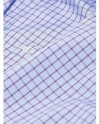 Chemise à manches longues à carreaux bleu clair Gucci