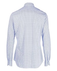 Chemise à manches longues à carreaux bleu clair Xacus