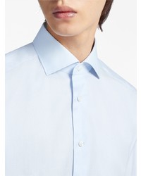 Chemise à manches longues à carreaux bleu clair Zegna