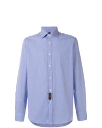 Chemise à manches longues à carreaux bleu clair Mp Massimo Piombo