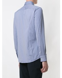 Chemise à manches longues à carreaux bleu clair BOSS