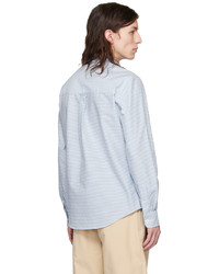 Chemise à manches longues à carreaux bleu clair AMI Alexandre Mattiussi