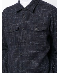 Chemise à manches longues à carreaux bleu marine Missoni