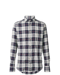 Chemise à manches longues à carreaux bleu marine Glanshirt