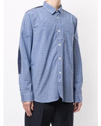 Chemise à manches longues à carreaux bleue Junya Watanabe MAN