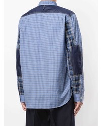 Chemise à manches longues à carreaux bleue Junya Watanabe MAN