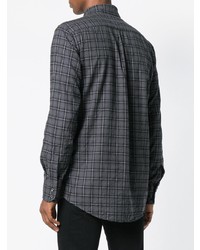 Chemise à manches longues à carreaux gris foncé DSQUARED2