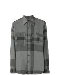 Chemise à manches longues à carreaux gris foncé Engineered Garments
