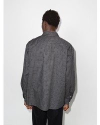 Chemise à manches longues à carreaux gris foncé mfpen