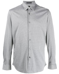 Chemise à manches longues à carreaux grise BOSS