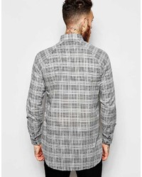 Chemise à manches longues à carreaux grise Asos