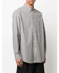 Chemise à manches longues à carreaux grise Kenzo