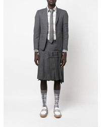 Chemise à manches longues à carreaux grise Thom Browne