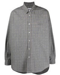 Chemise à manches longues à carreaux grise Kenzo