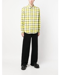 Chemise à manches longues à carreaux jaune Diesel