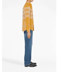 Chemise à manches longues à carreaux jaune Burberry