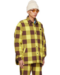 Chemise à manches longues à carreaux jaune Acne Studios