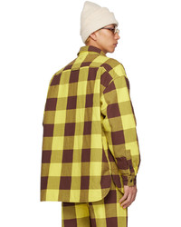 Chemise à manches longues à carreaux jaune Acne Studios