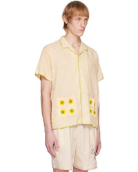 Chemise à manches longues à carreaux jaune HARAGO