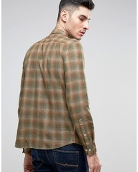 Chemise à manches longues à carreaux marron clair Asos