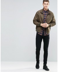 Chemise à manches longues à carreaux marron Asos