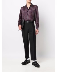 Chemise à manches longues à carreaux multicolore Saint Laurent