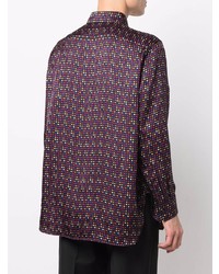 Chemise à manches longues à carreaux multicolore Saint Laurent