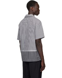 Chemise à manches longues à carreaux noire et blanche Dunhill