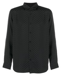 Chemise à manches longues à carreaux noire Amiri