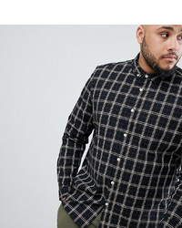 Chemise à manches longues à carreaux noire ASOS DESIGN