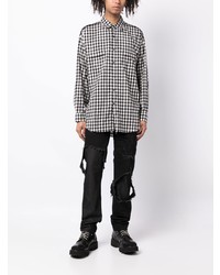 Chemise à manches longues à carreaux noire Undercover