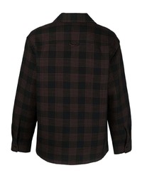 Chemise à manches longues à carreaux noire Filippa K