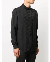 Chemise à manches longues à carreaux noire Amiri