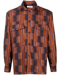 Chemise à manches longues à carreaux orange Henrik Vibskov