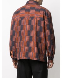 Chemise à manches longues à carreaux orange Henrik Vibskov