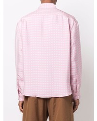 Chemise à manches longues à carreaux rose Jacquemus