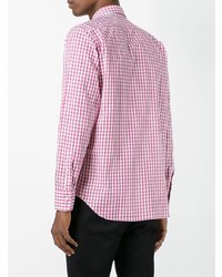 Chemise à manches longues à carreaux rose Canali