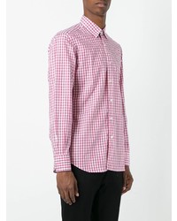 Chemise à manches longues à carreaux rose Canali