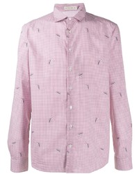 Chemise à manches longues à carreaux rose Etro