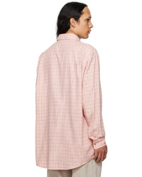 Chemise à manches longues à carreaux rose Acne Studios