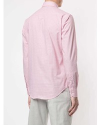 Chemise à manches longues à carreaux rose Emporio Armani