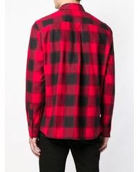 Chemise à manches longues à carreaux rouge et noir Calvin Klein
