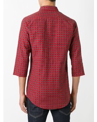 Chemise à manches longues à carreaux rouge DSQUARED2