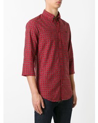 Chemise à manches longues à carreaux rouge DSQUARED2